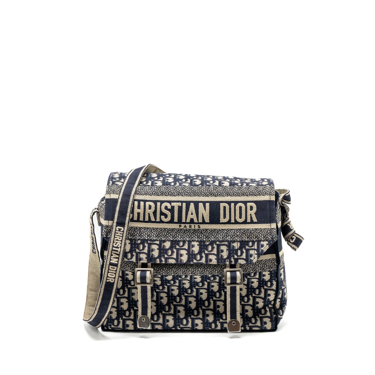 Dior diorcamp messenger Purse blue oblique embroidery