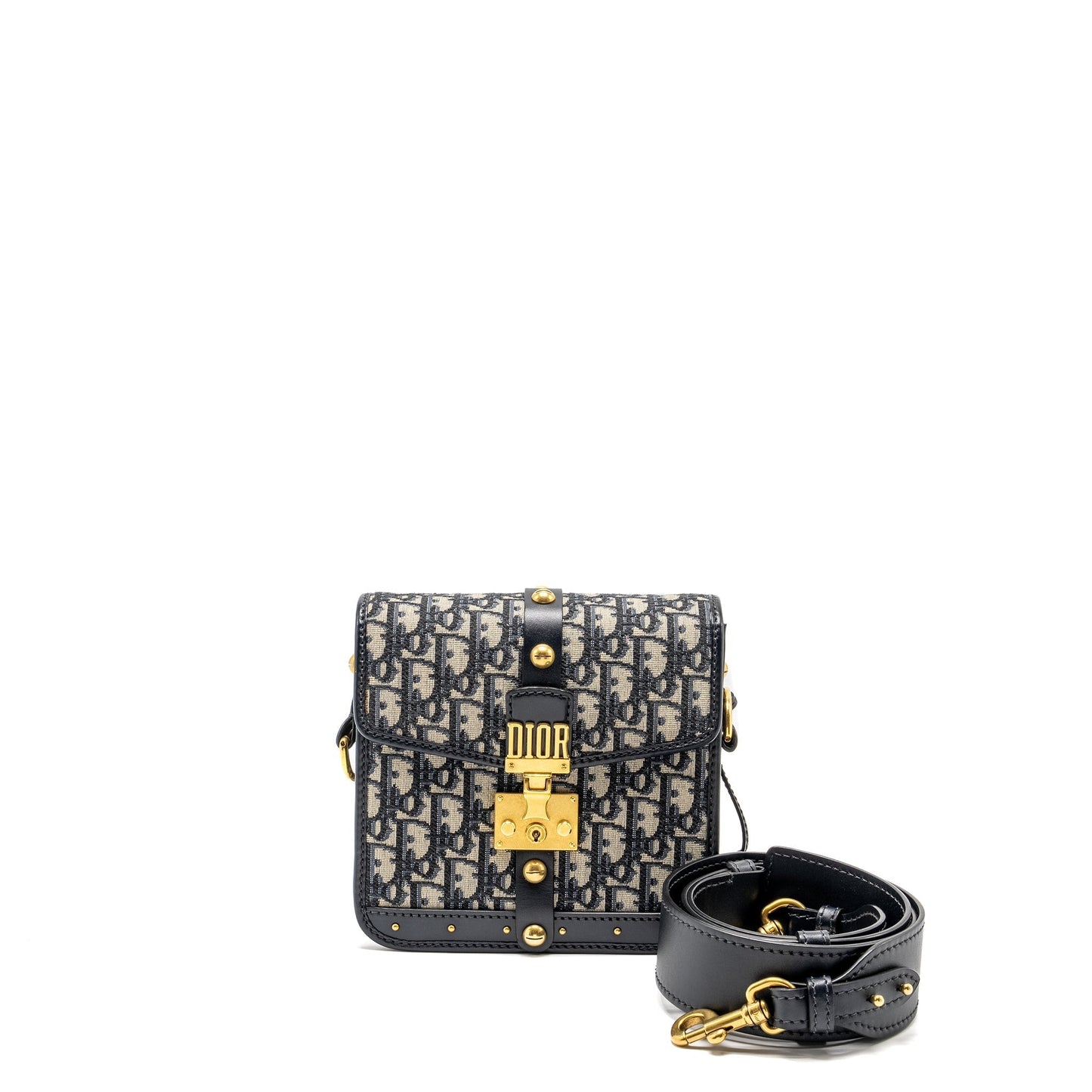 Dior Addict Vertical Messenger Purse Oblique Canvas Blue