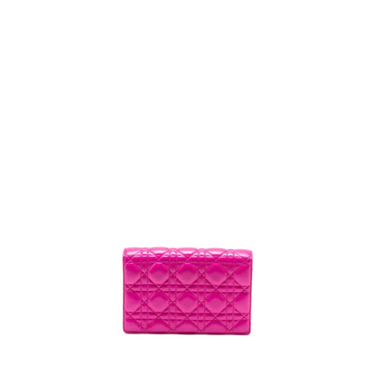 Dior Dioraddict Wallet On Chain Lambskin Pink