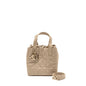 Dior Small Dior Toujours Vertical Tote Purse Macrocannage Calfskin Powder Beige