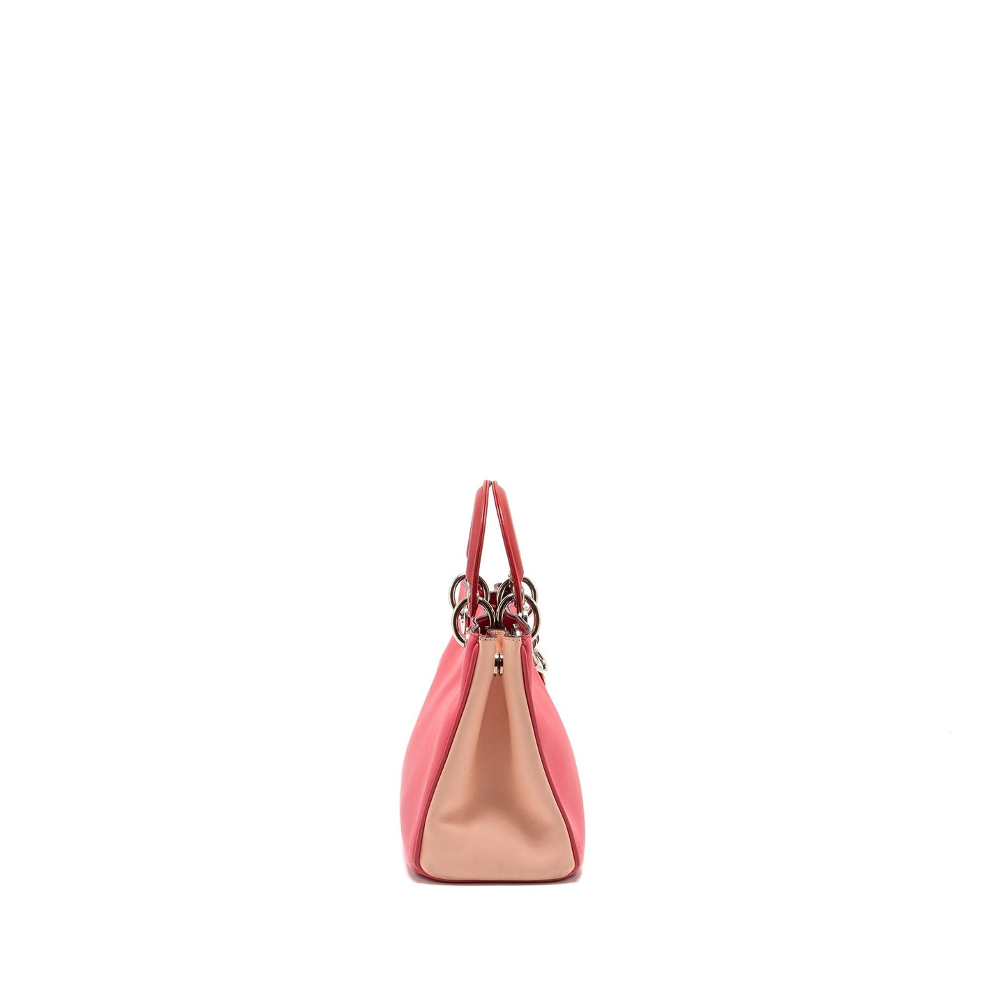 Dior Mini Diorissimo Tote Purse Calfskin Dark Pink/Light Pink