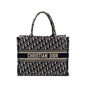 Dior medium book tote blue oblique emboidery