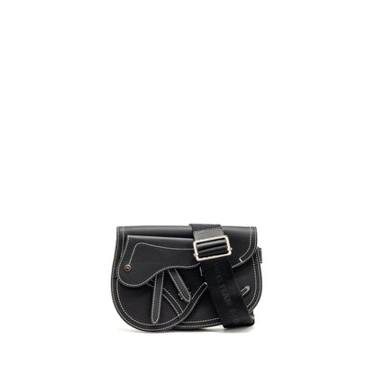 Dior x Kaws Pouch Saddle Purse Leather Black