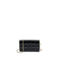 Dior Lady Dior Pouch Wallet on Chain Patent Black