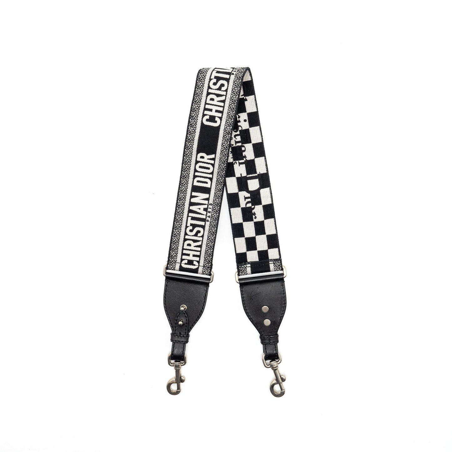 Dior Shoulder Strap Canvas/Calfskin Black/White