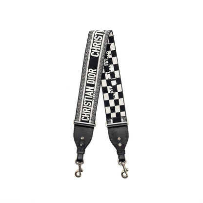 Dior Shoulder Strap Canvas/Calfskin Black/White