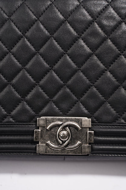 Chanel Boy Bag Black Lambskin Leather