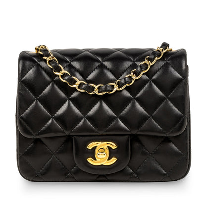Chanel Classic Flap Lambskin Black Shoulder Bag Style 243