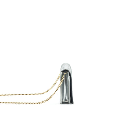 Dior Diorama Wallet on Chain Metallic Silver
