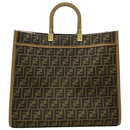Fendi Sunshine Canvas Brown Tote Bag