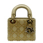 CHRISTIAN DIOR Mini Lady Dior Lambskin Leather Shoulder Bag Platinum Metallic