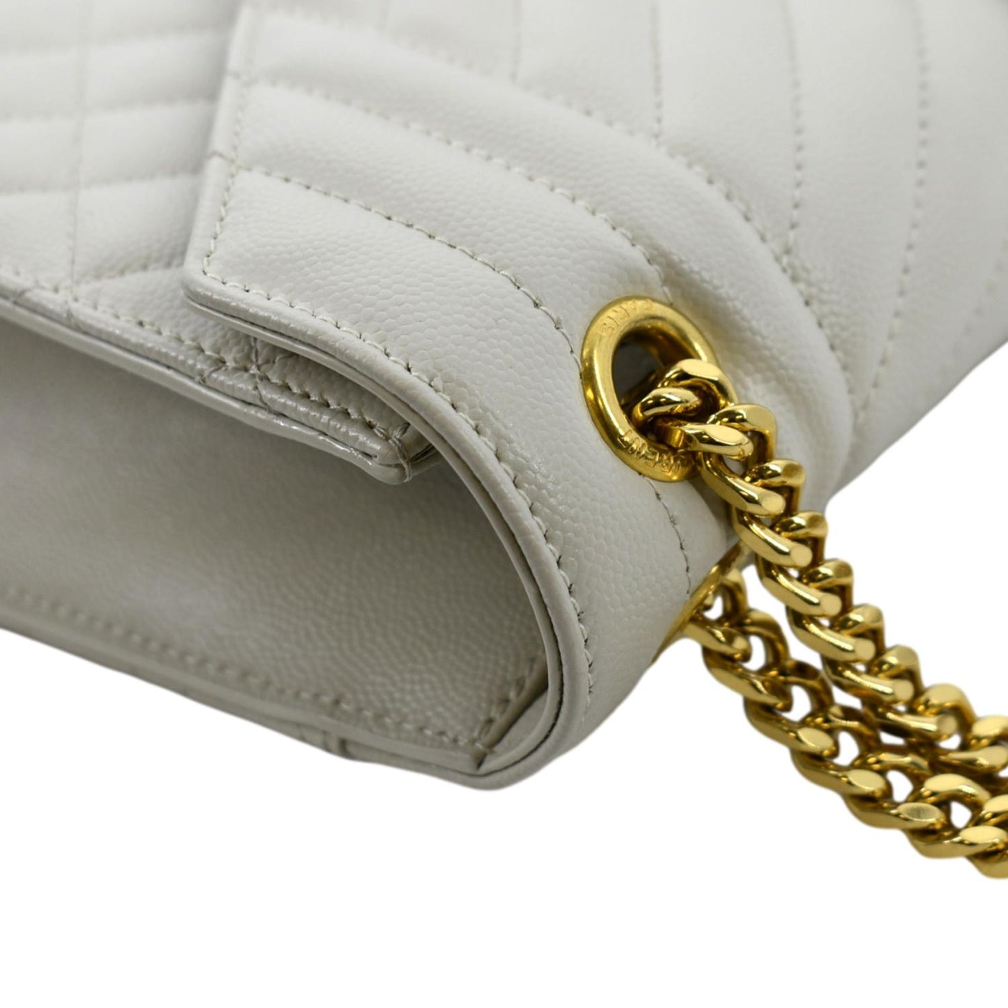 Saint Laurent Envelope Leather White Crossbody