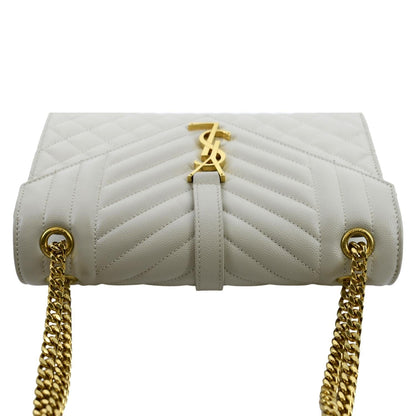 Saint Laurent Envelope Leather White Crossbody