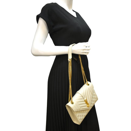 Saint Laurent Envelope Leather White Crossbody
