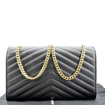 Saint Laurent Envelope Leather Black Shoulder Bag Style 14