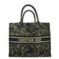 CHRISTIAN DIOR Large Book Oblique Embroidered Canvas Tote Bag Multicolor