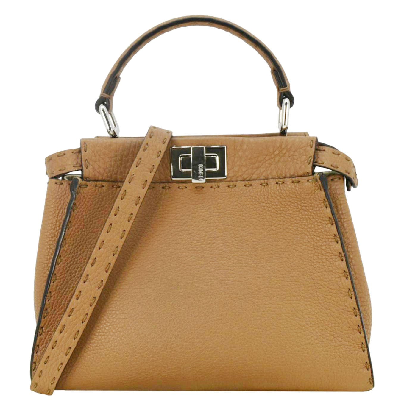 Fendi Peekaboo Leather Brown Crossbody