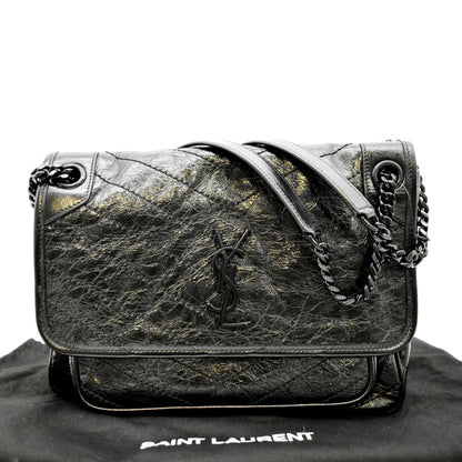 Saint Laurent Niki Leather Black Shoulder Bag Style 2