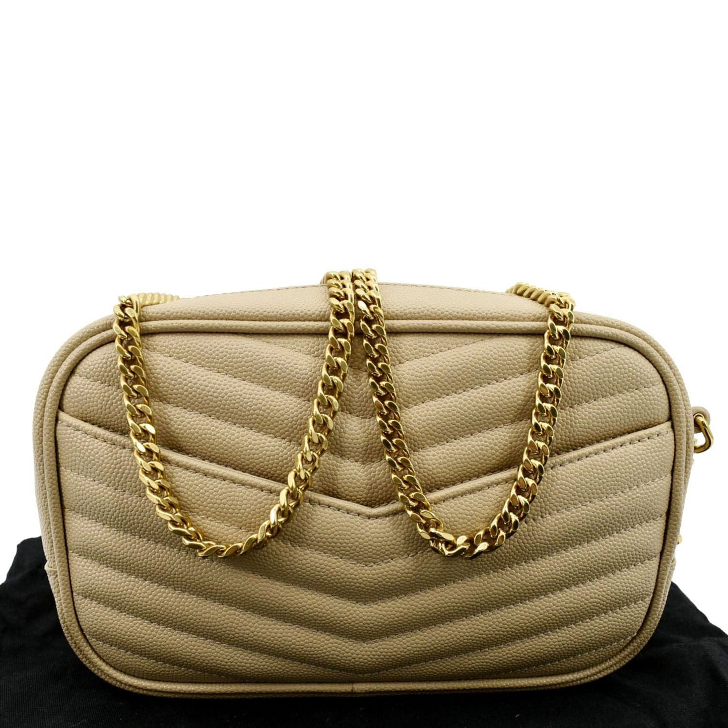 Saint Laurent Lou Leather Beige Crossbody Leather