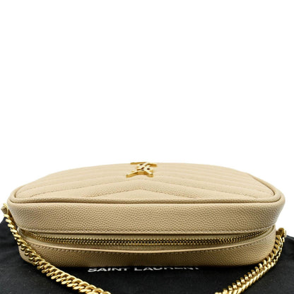 Saint Laurent Lou Leather Beige Crossbody Leather