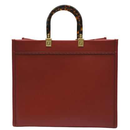 Fendi Sunshine Leather Red Tote Bag Style 20