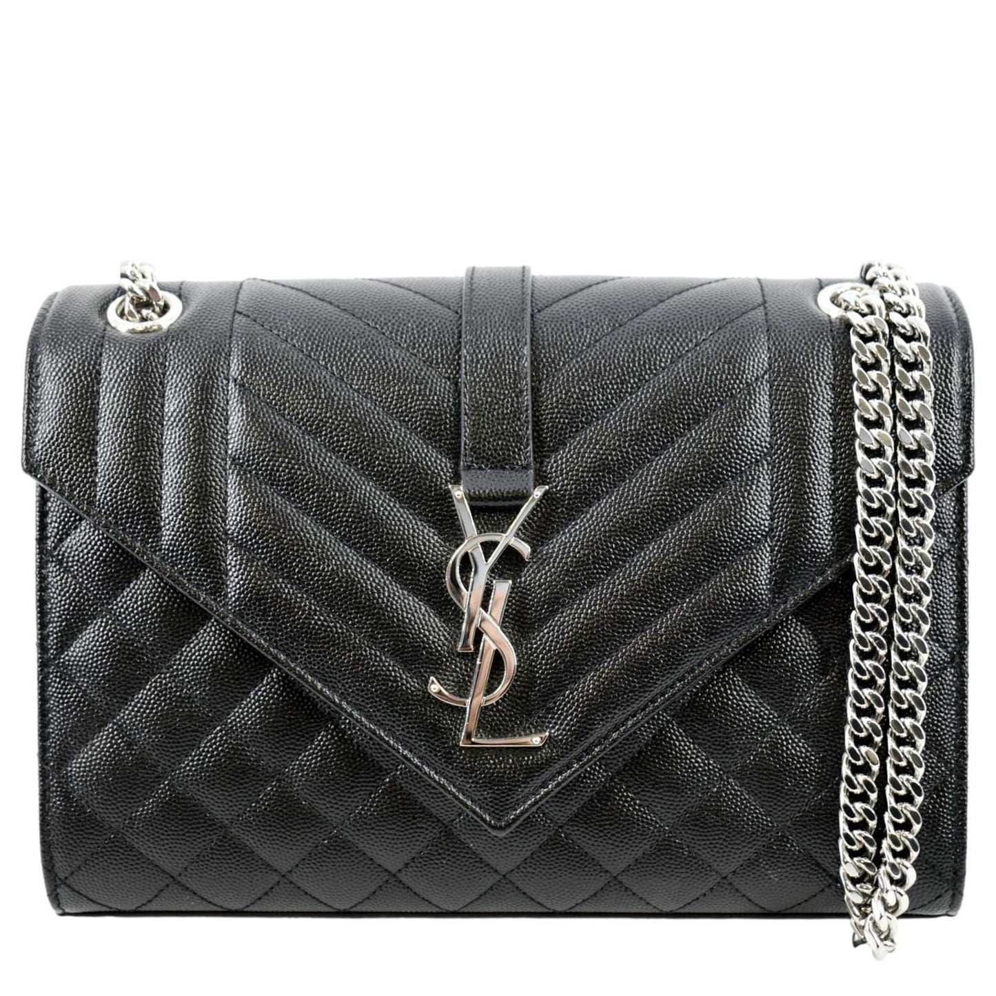 Saint Laurent Envelope Leather Black Shoulder Bag Style 13