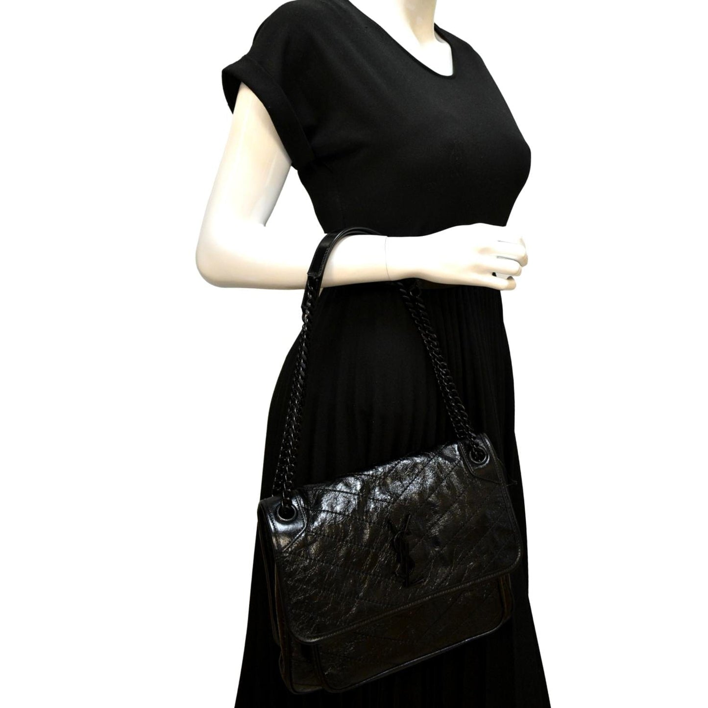 Saint Laurent Niki Leather Black Shoulder Bag Style 2