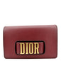 CHRISTIAN DIOR Dio(r)evolution Flap Calfskin Shoulder Bag Dark Red