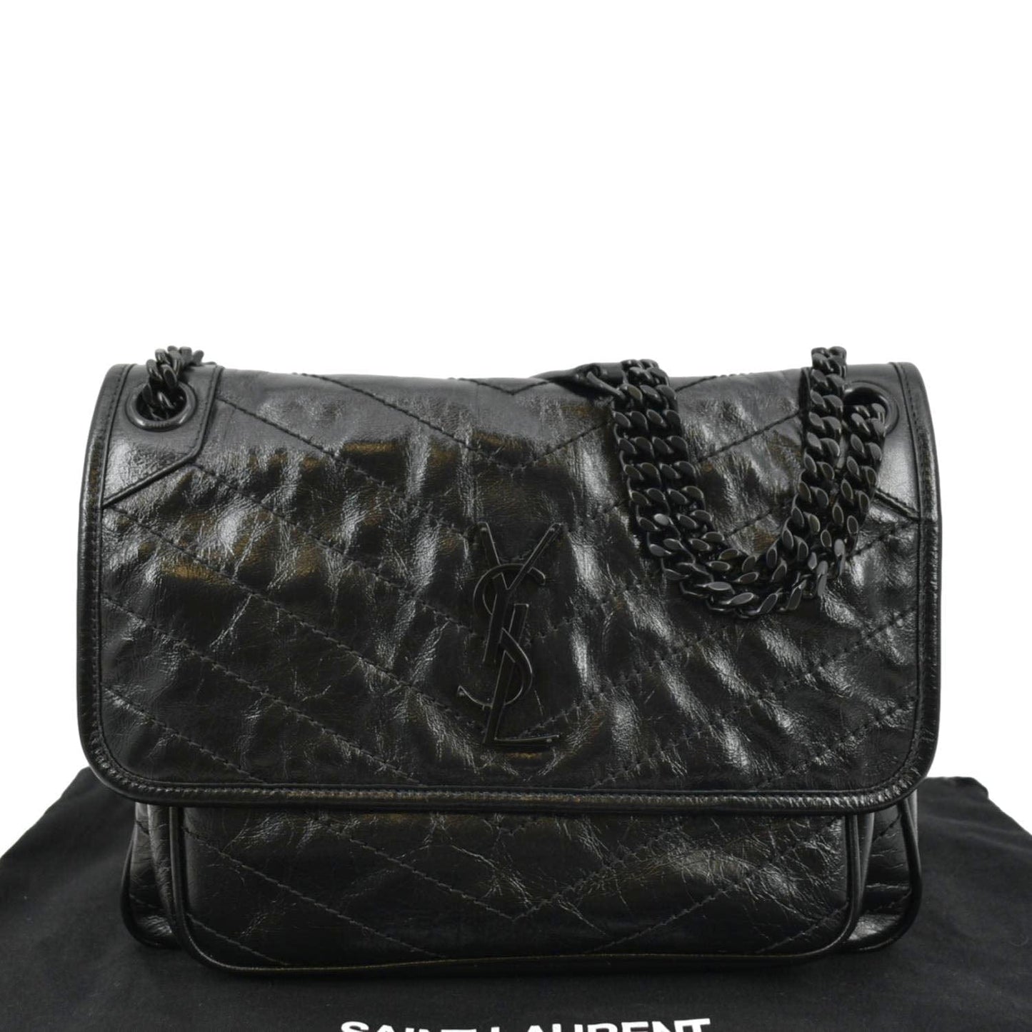 Saint Laurent Niki Leather Black Shoulder Bag Style 3