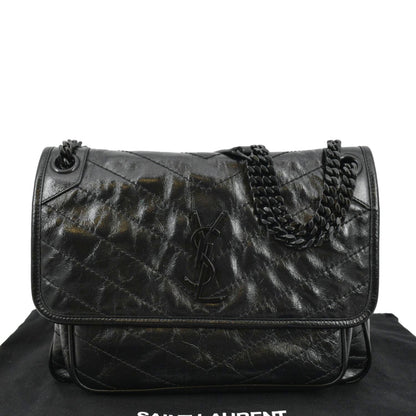 Saint Laurent Niki Leather Black Shoulder Bag Style 3