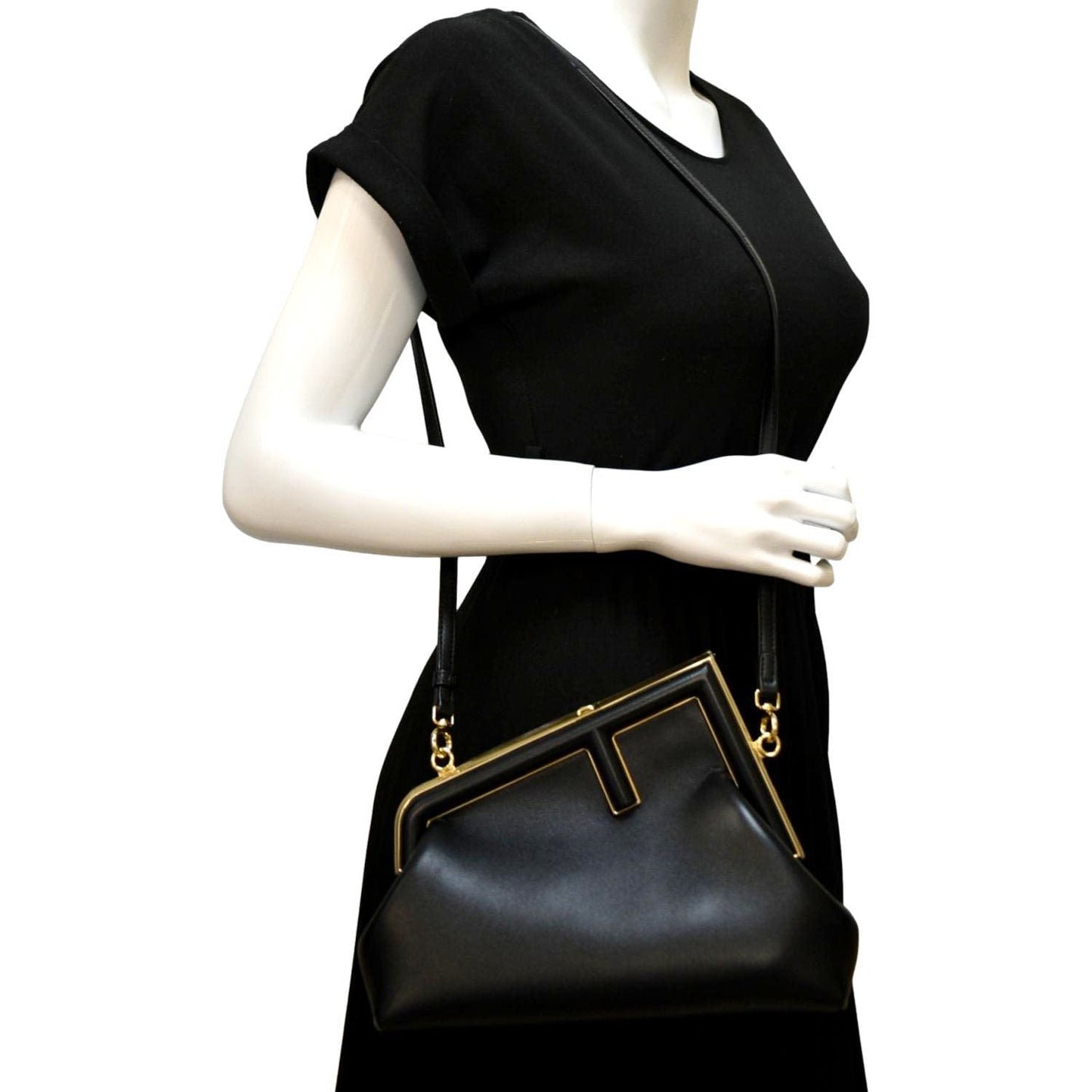Fendi Fendi First Leather Black Shoulder Bag Leather