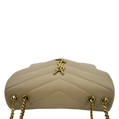 Saint Laurent Loulou Leather Beige Crossbody Leather
