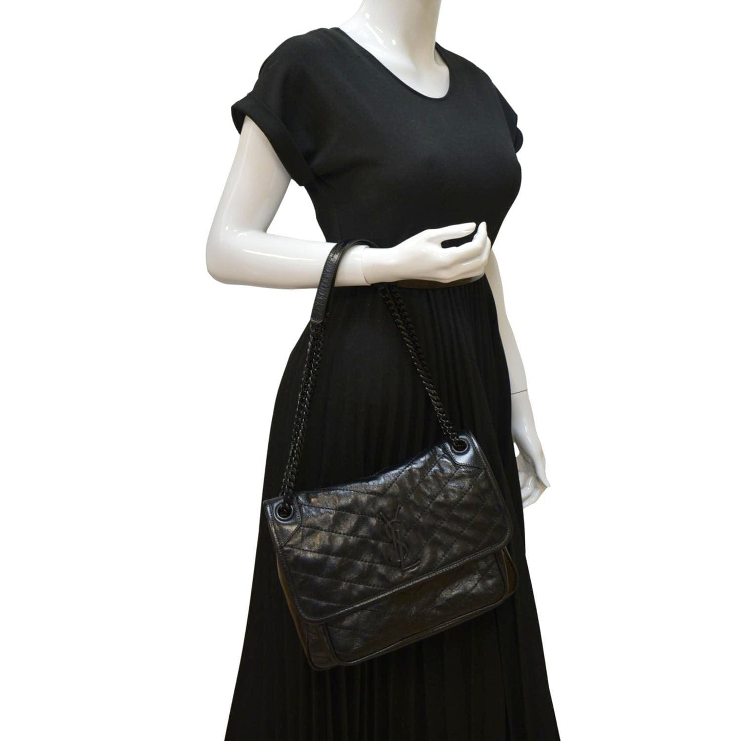 Saint Laurent Niki Leather Black Shoulder Bag Style 3