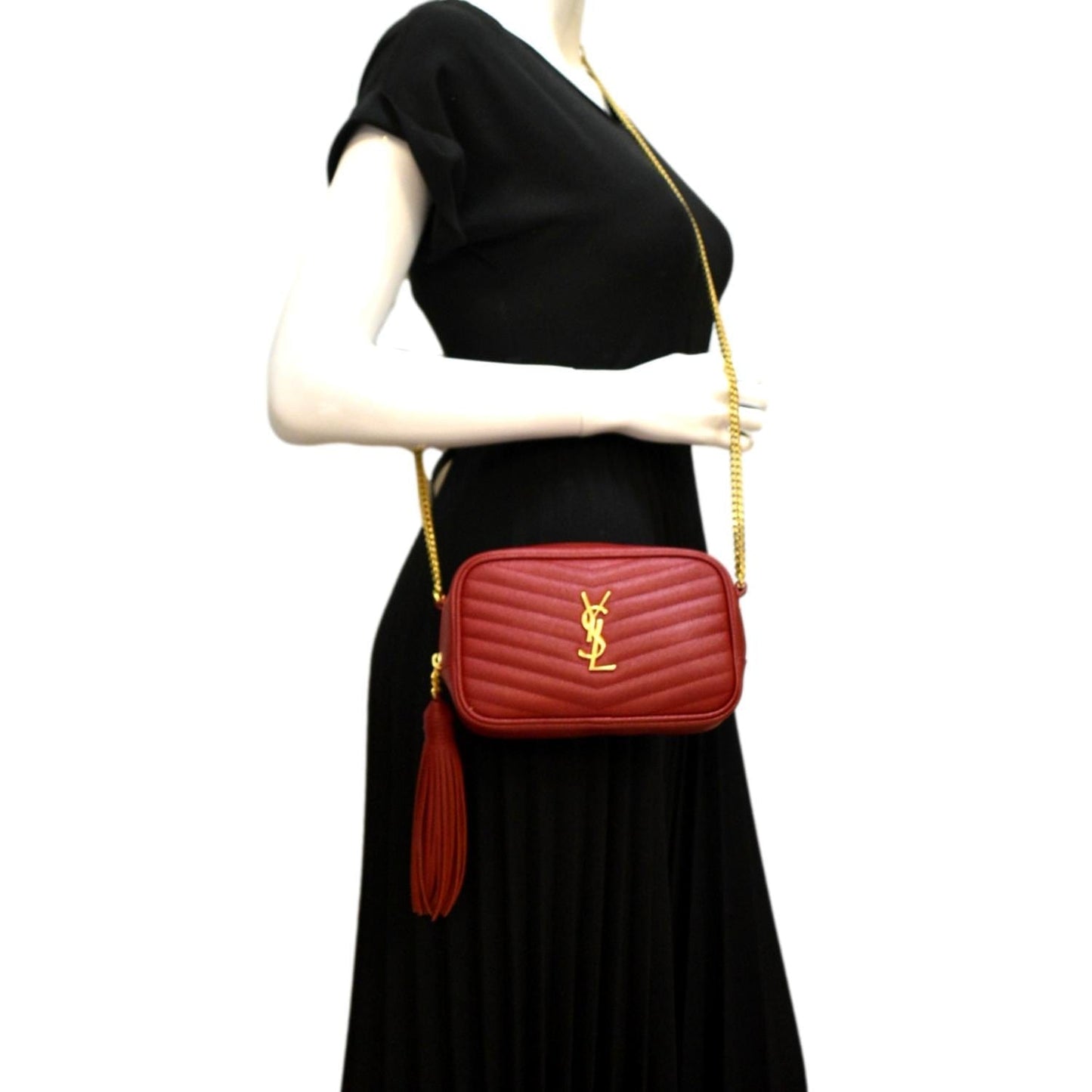 Saint Laurent Lou Leather Red Crossbody Style 11