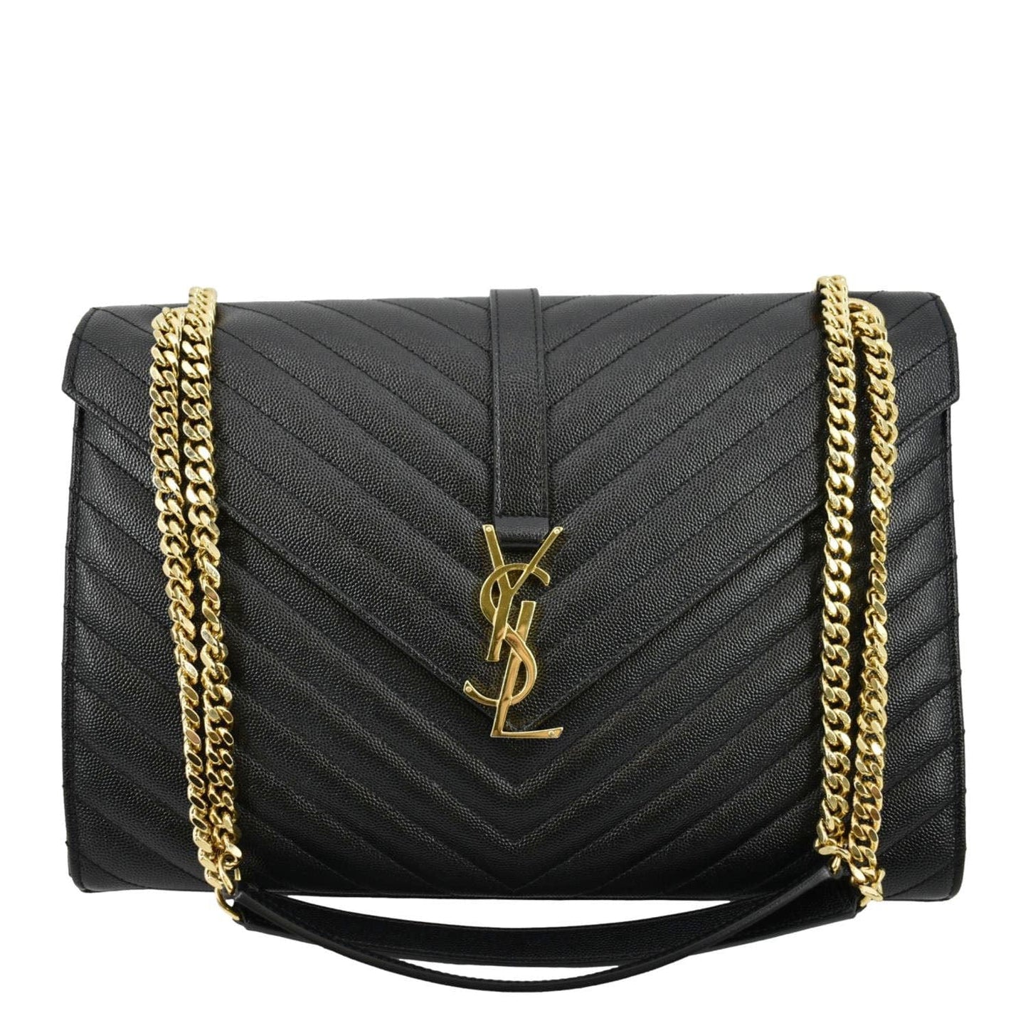Saint Laurent Envelope Leather Black Shoulder Bag Style 18