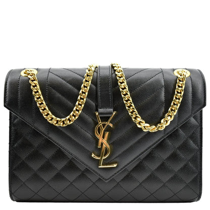 Saint Laurent Envelope Leather Black Crossbody Leather