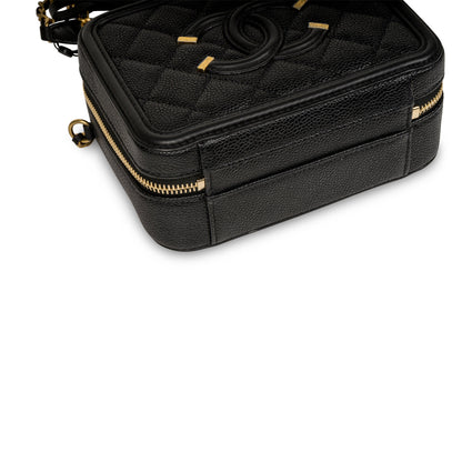 Chanel Vanity Caviar Black Clutch Style 8
