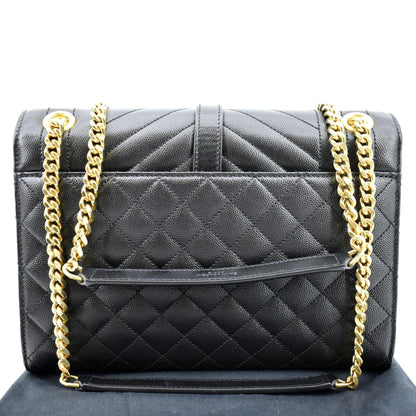 Saint Laurent Envelope Leather Black Crossbody Leather
