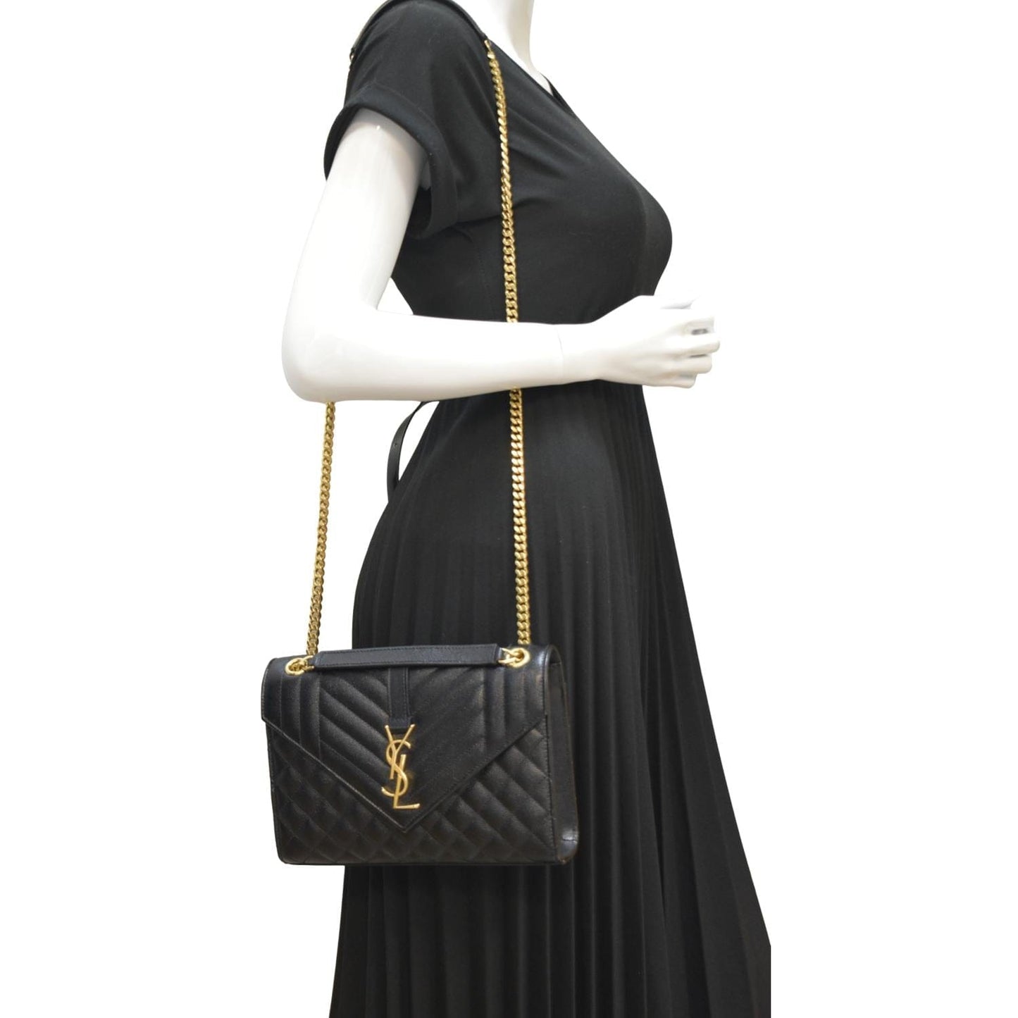 Saint Laurent Envelope Leather Black Crossbody Style 5