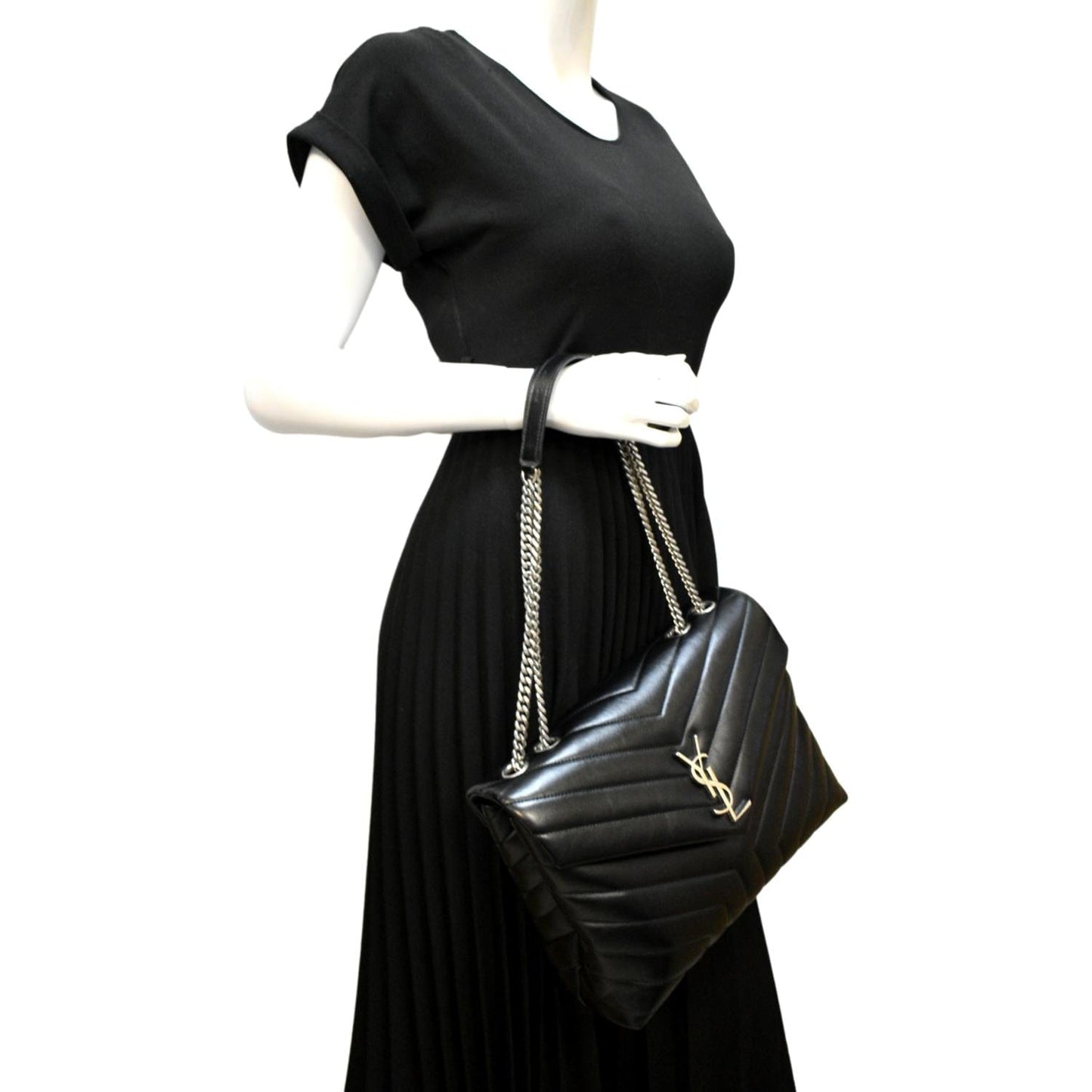 Saint Laurent Loulou Leather Black Shoulder Bag Style 8