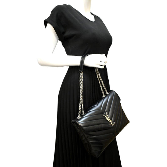 Saint Laurent Loulou Leather Black Shoulder Bag Style 8