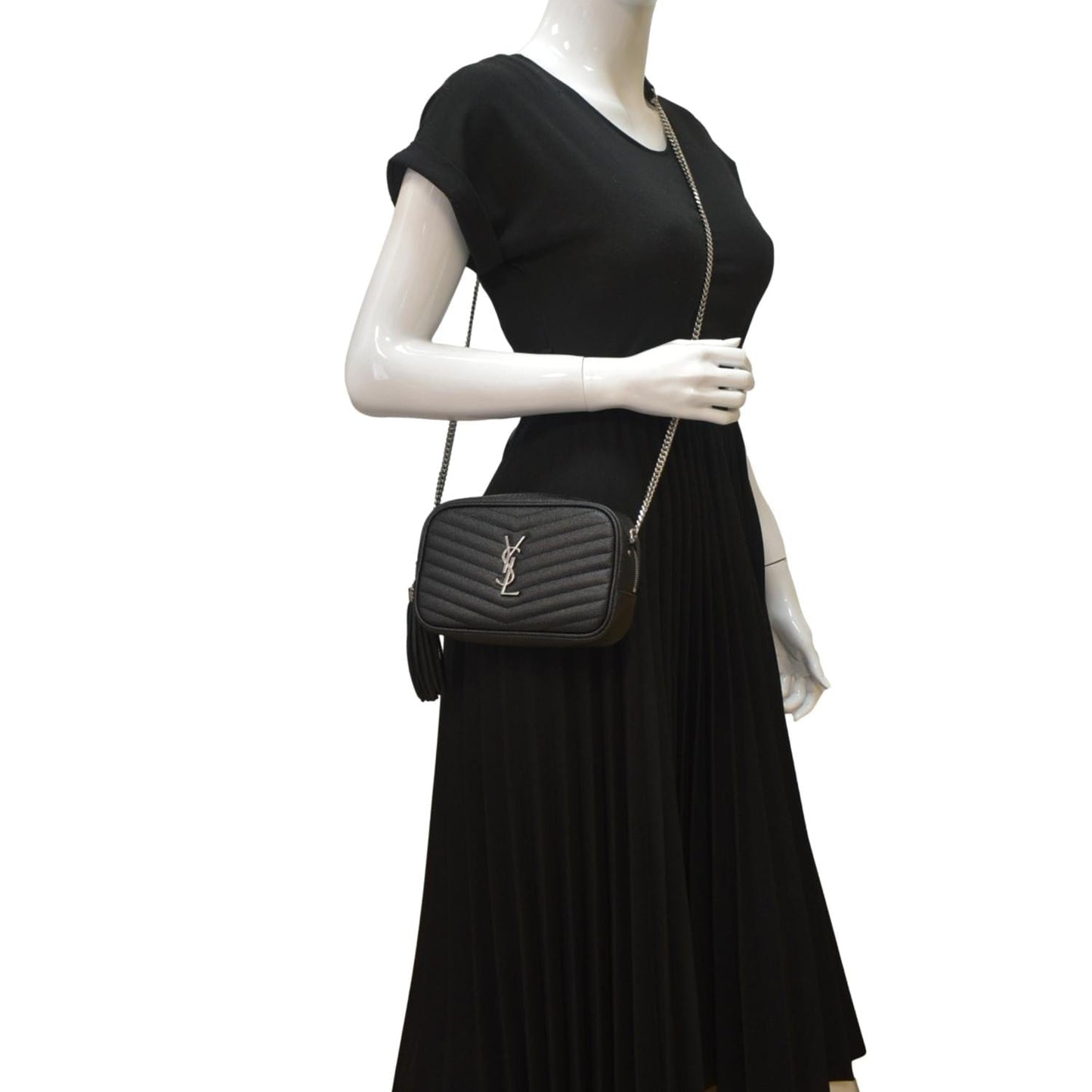 Saint Laurent Lou Leather Black Crossbody Style 26