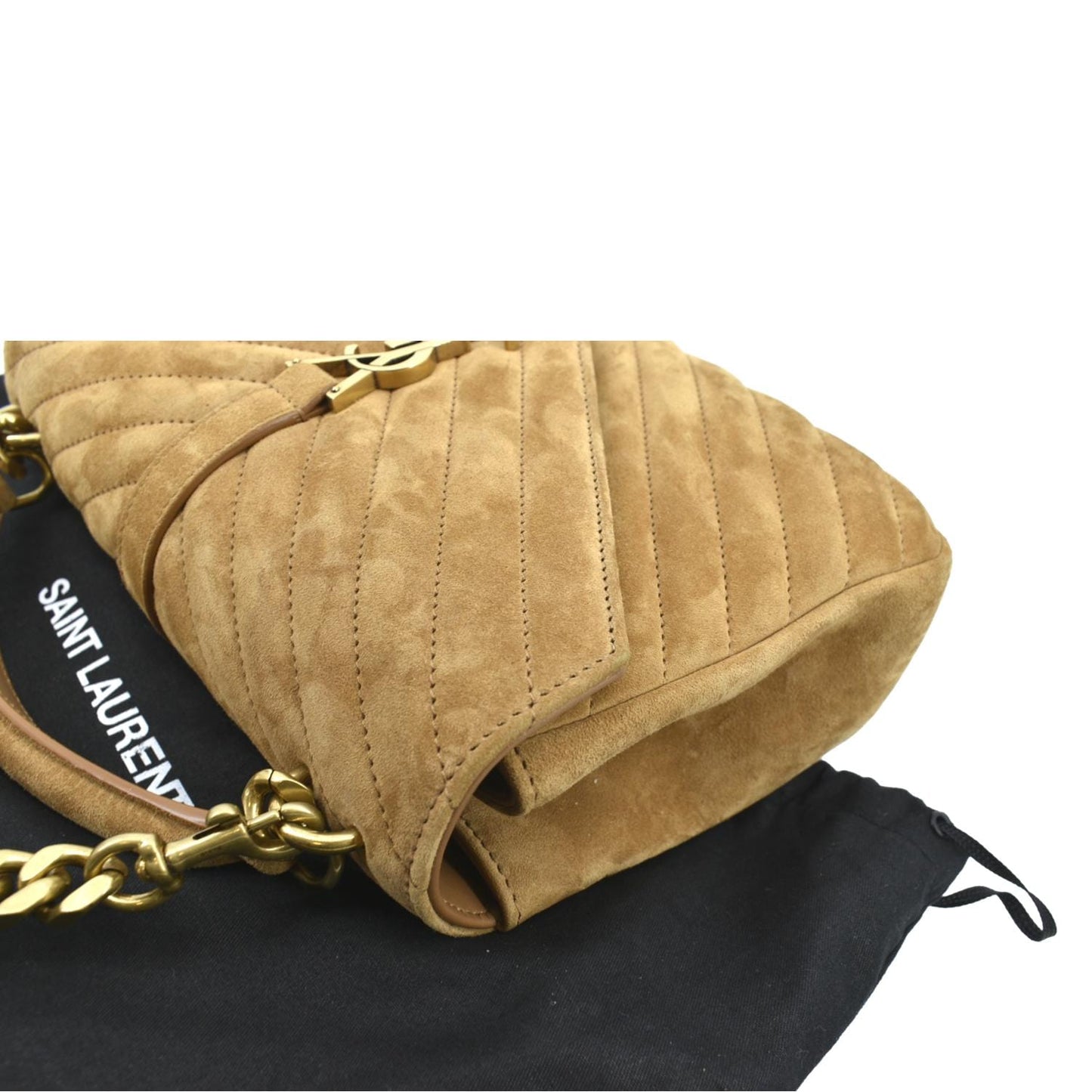 Saint Laurent College Suede Red Shoulder Bag
