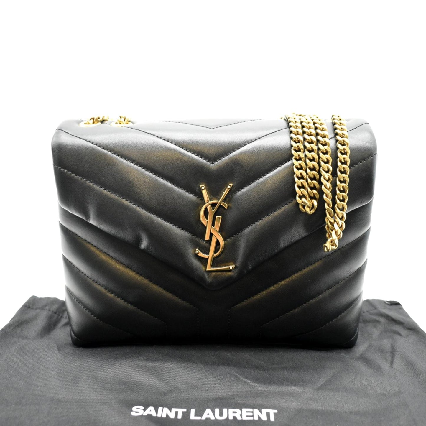Saint Laurent Loulou Leather Black Shoulder Bag Style 7