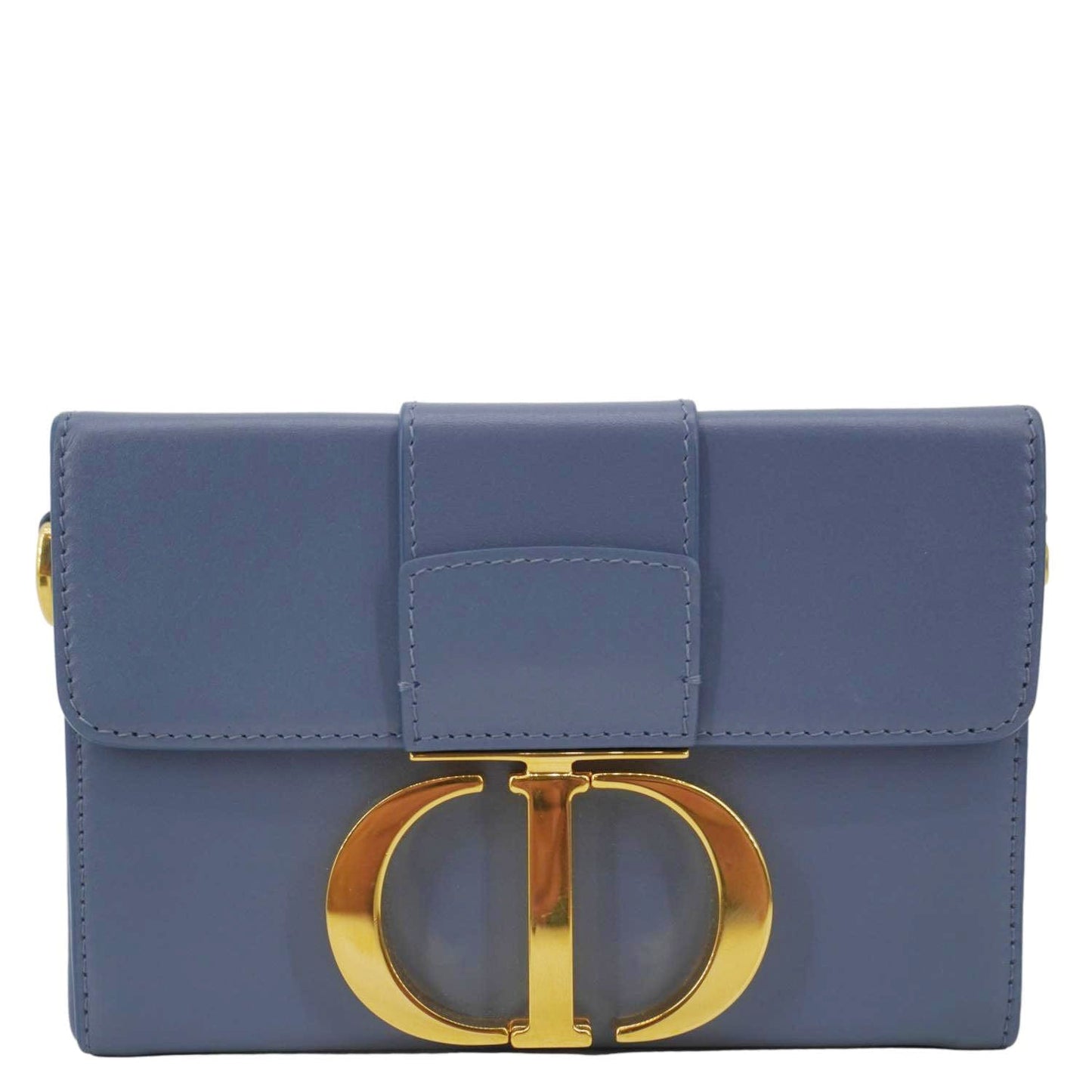 Christian Dior 30 Montaigne Flap Leather Crossbody Bag Blue