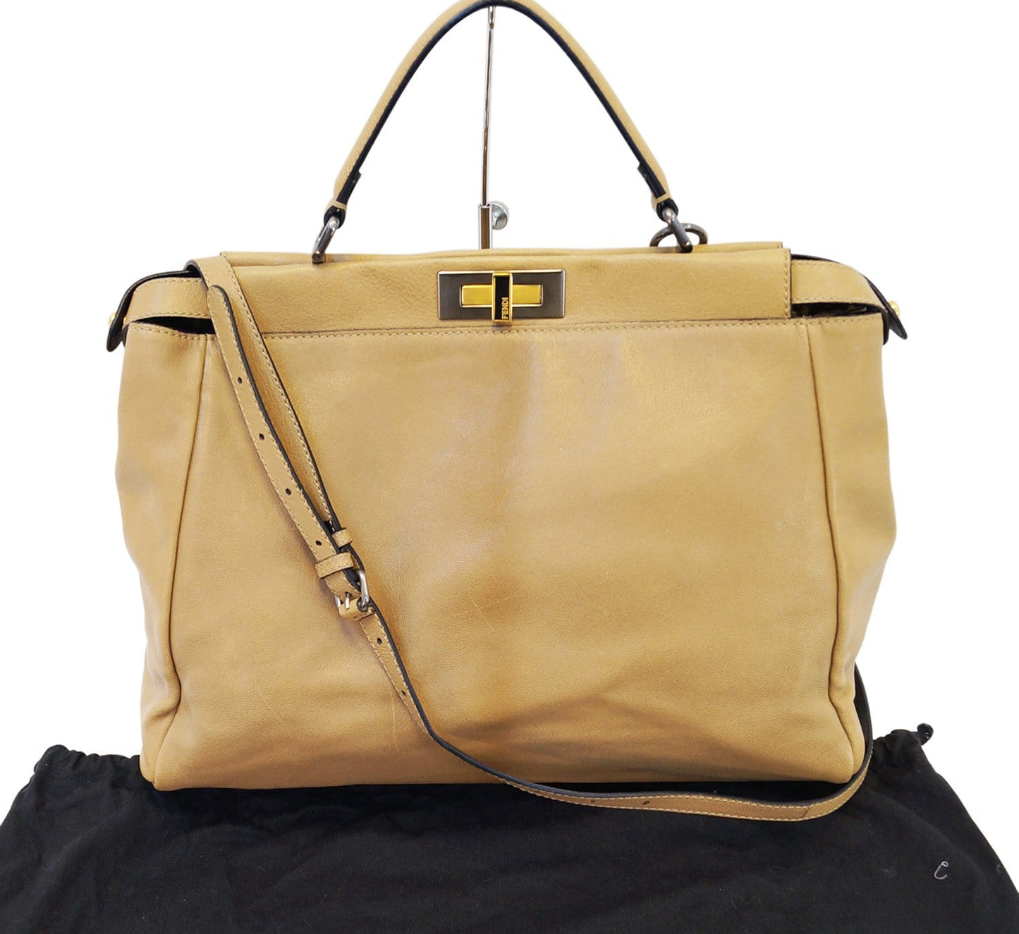 Fendi Peekaboo Leather Brown Handbag