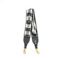 Dior Shoulder strap Black/ White with Metal Medallions