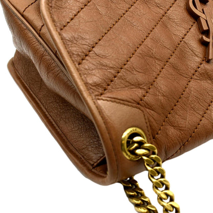 Saint Laurent Niki Leather Brown Crossbody Style 2