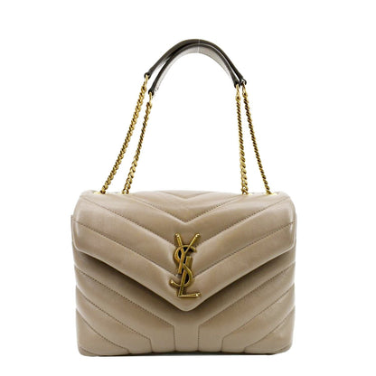 Saint Laurent Loulou Leather Beige Crossbody