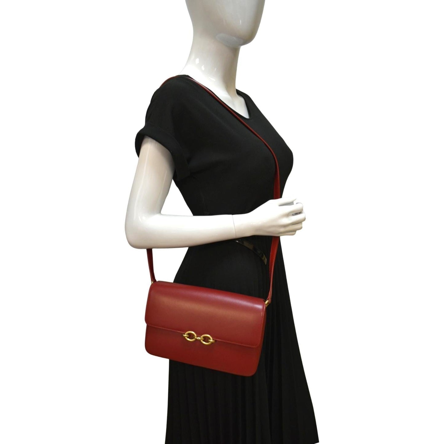 Saint Laurent Leather Red Shoulder Bag Style 41